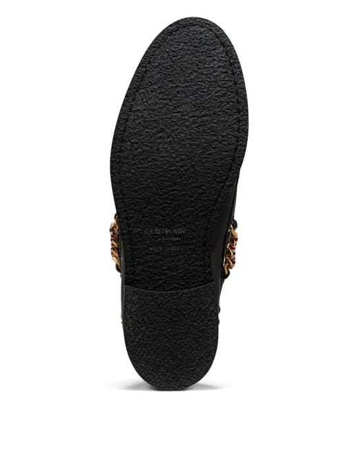 Thom Browne Black Chaussures Bateau À Détail De Chaîne