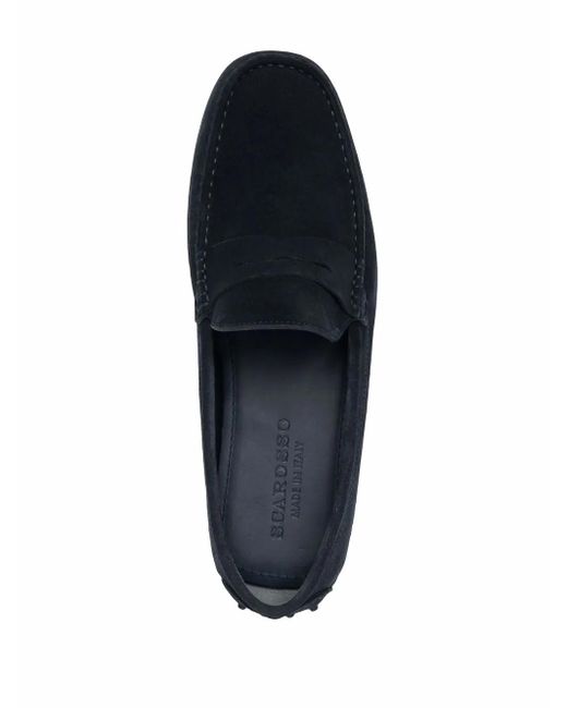 Scarosso Blue Michael Suede Loafers for men