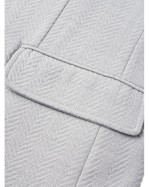 Shanghai Tang Gray Herringbone-Button Jacket for men