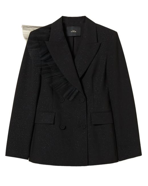 Twinset Black Double-Breasted Blazer