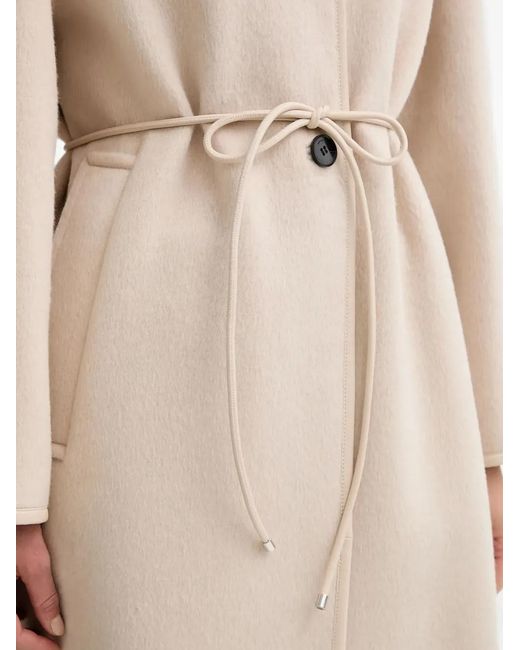 Liviana Conti Natural Orestis Rounded-collar Tied Coat