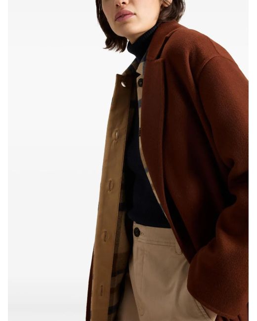 Woolrich Brown Belted Wool Coat