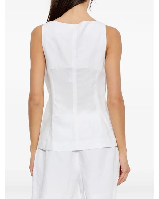 Rag & Bone White Button-Up Sleeveless Jacket