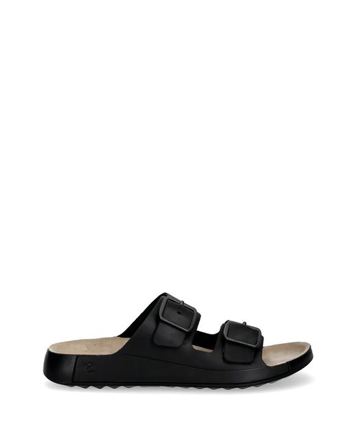 Ecco Black Buckle-Detail Sandals for men