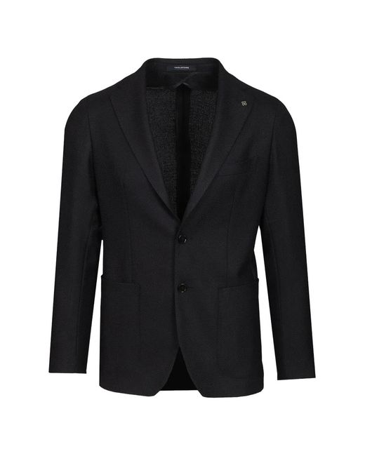 Tagliatore Black Montecarlo Wool Jacket for men