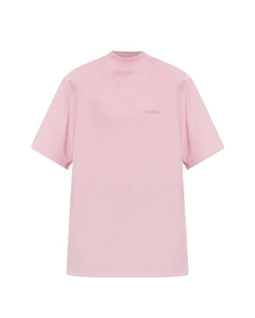 The Attico Pink Padded-Shoulder T-Shirt