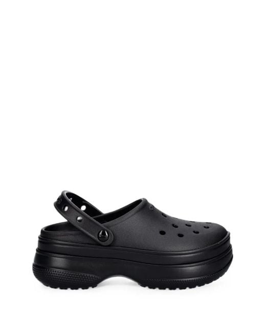 CROCSTM Black Perforated Platform Clogs