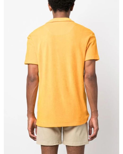 Orlebar Brown Yellow Solid-Color Polo Shirt for men