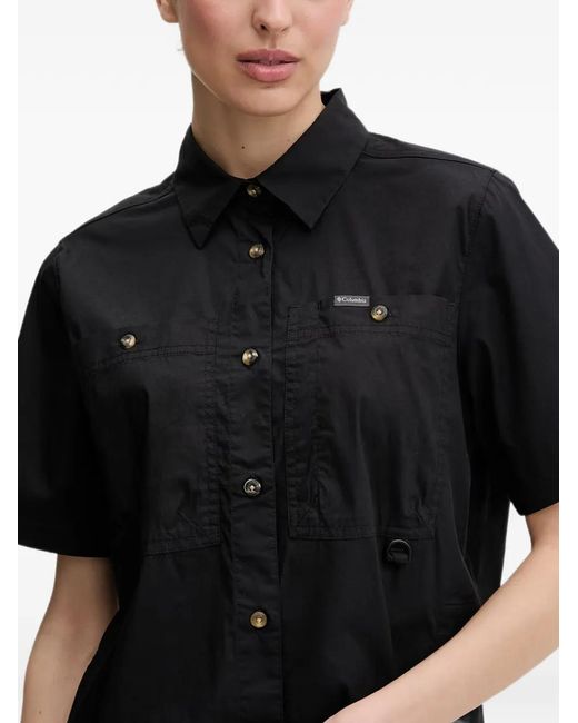 Columbia Black Brea Falls Button-Up Short-Sleeve Shirt