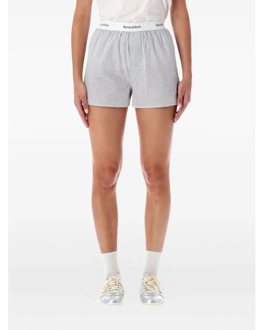 Sporty & Rich Blue Yankees Serif Striped Shorts