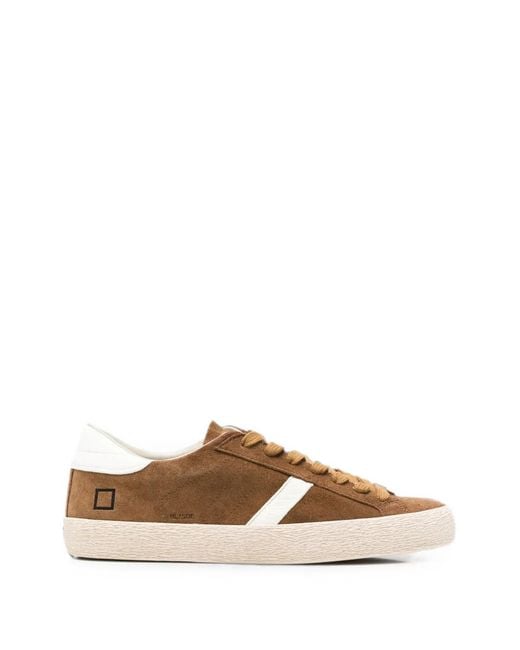 Date Brown Hill Suede Logo-Detail Sneakers for men