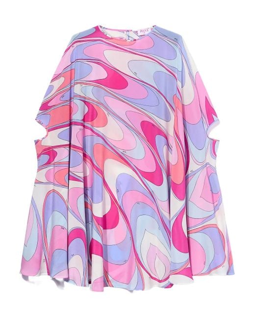 Emilio Pucci Pink Onde-Print Silk Kaftan