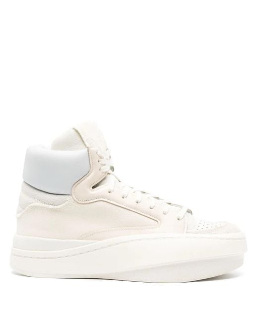 Y-3 White Centennial High-Top Sneakers