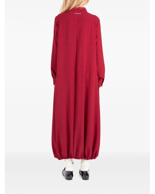 Societe Anonyme Red Le Panier Bubble-Hem Shirt Midi Dress