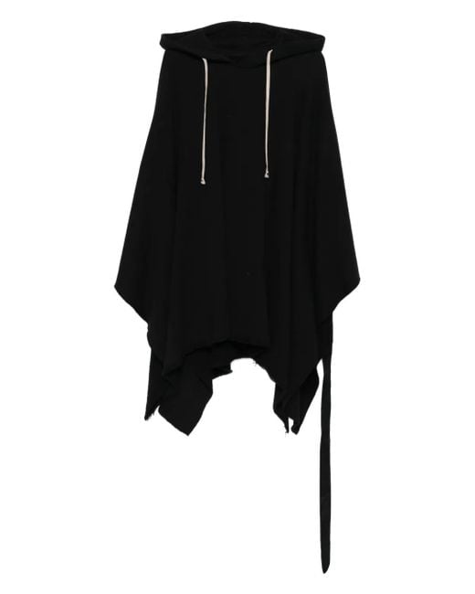 Sudadera con capucha y cordones Rick Owens de hombre de color Black