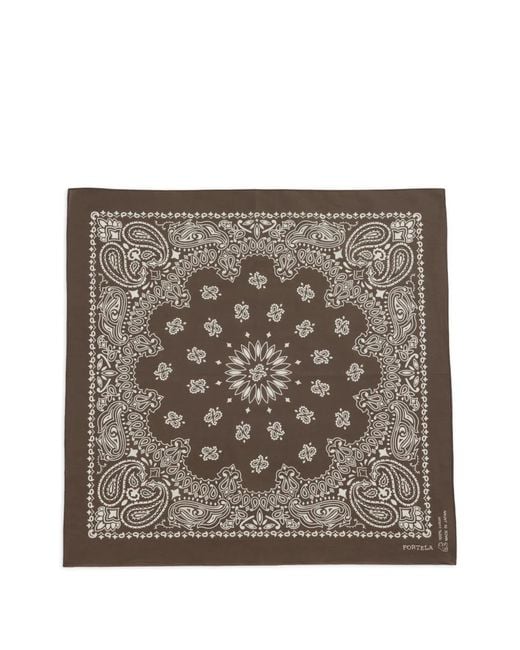 Fortela Brown Bandana Japanese À Motif Cachemire for men