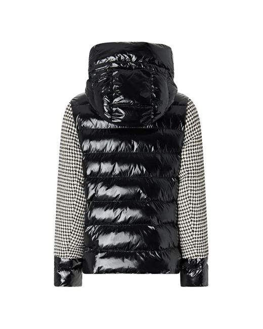Pinko Gray Houndstooth-Pattern Padded Jacket