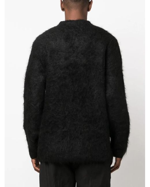 Séfr Black Harubla Brused-Effect Jumper for men