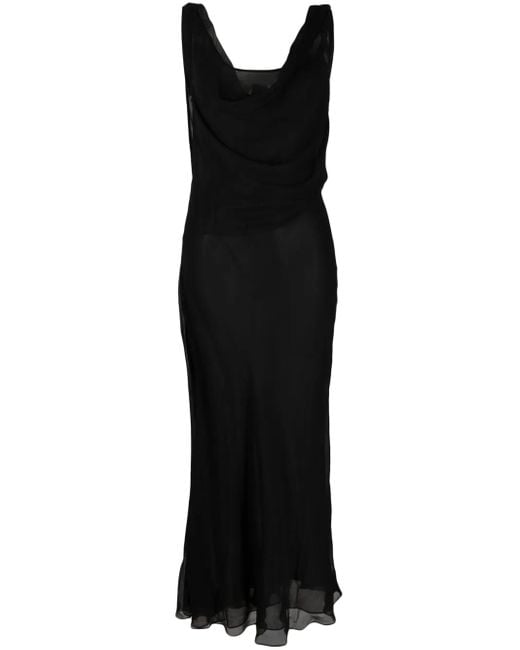 Christopher Esber Black Draped Silk Dress