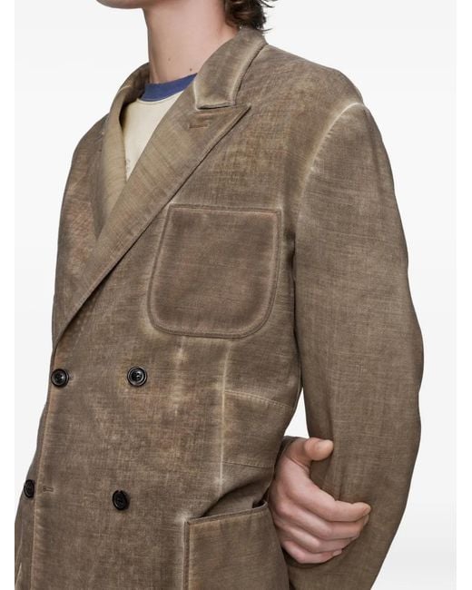 Maison Margiela Brown Double-Breasted Wool Blazer for men