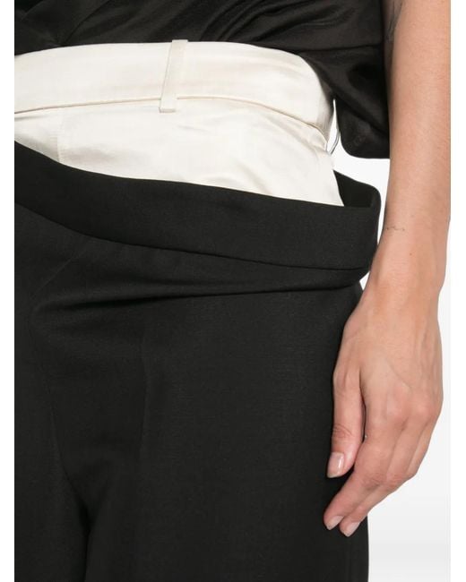 Pantalon Ample À Taille Double Rohe en coloris Black