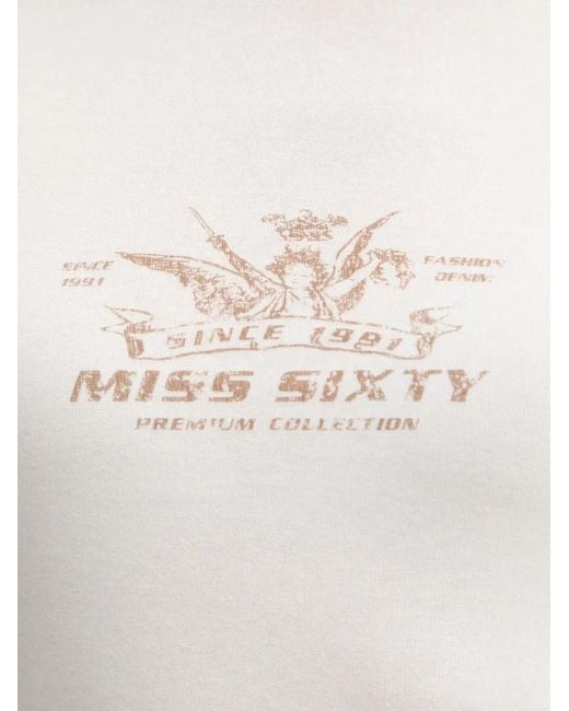 Miss Sixty White Print-Detail T-Shirt