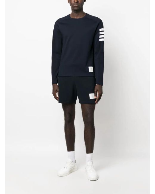 Thom Browne Blue Engineered 4-Bar Cotton Sweatshirt for men