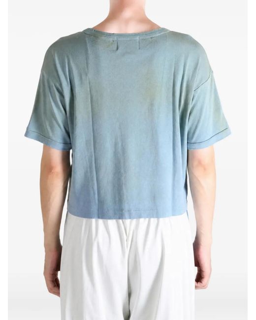 Enfants Riches Deprimes Blue Logo-Print Cropped T-Shirt
