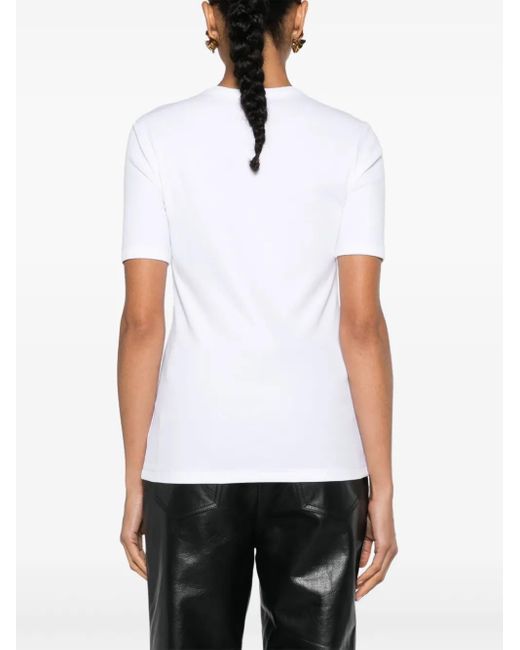 Camiseta de canalé Totême  de color White