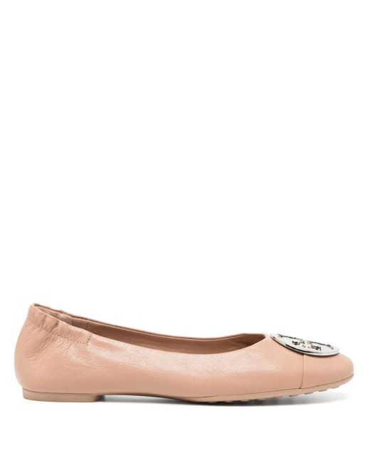 Tory Burch Pink Claire Cap-Toe Ballerina Shoes
