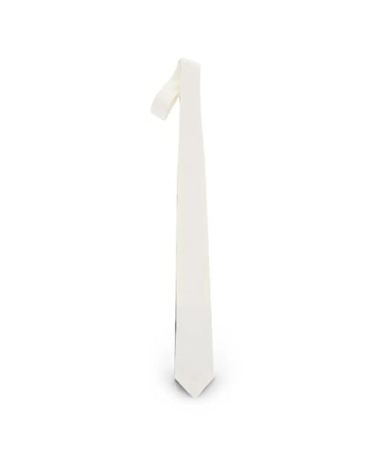 Corneliani White Silk Jacquard Tie for men