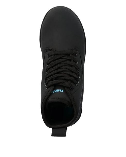 Native Eyewear Black Lace-Up Lug-Sole Boots