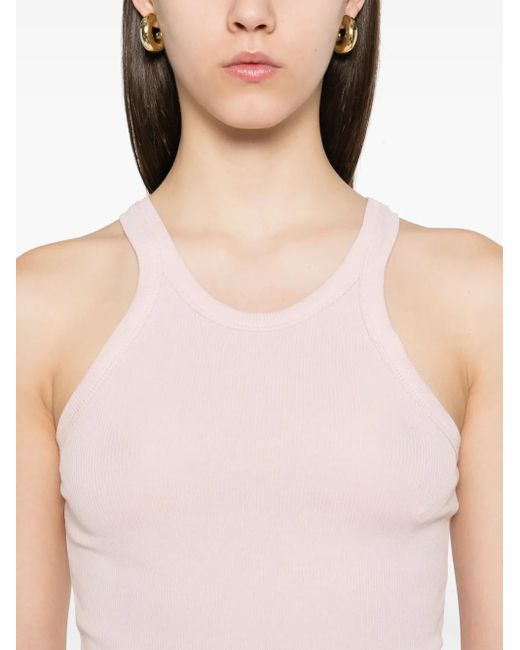 Sportmax Pink Nastie Silk Cotton Tank Top Clothing