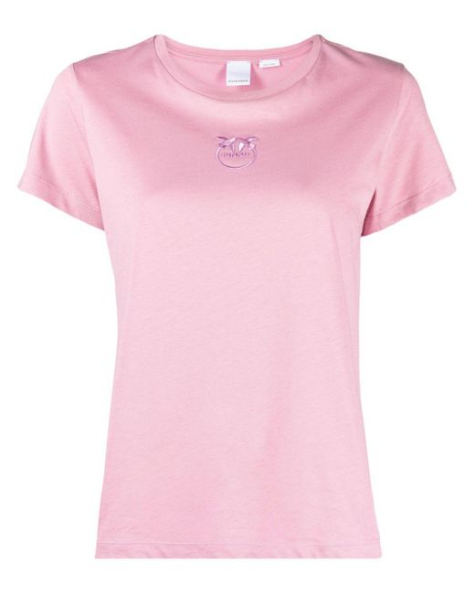 Camiseta con bordado Love Birds Pinko de color Pink