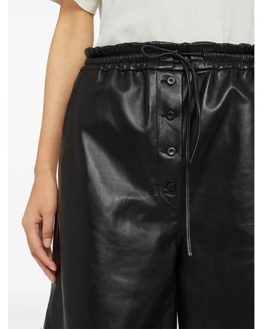 Jil Sander レザーショートパンツ Black