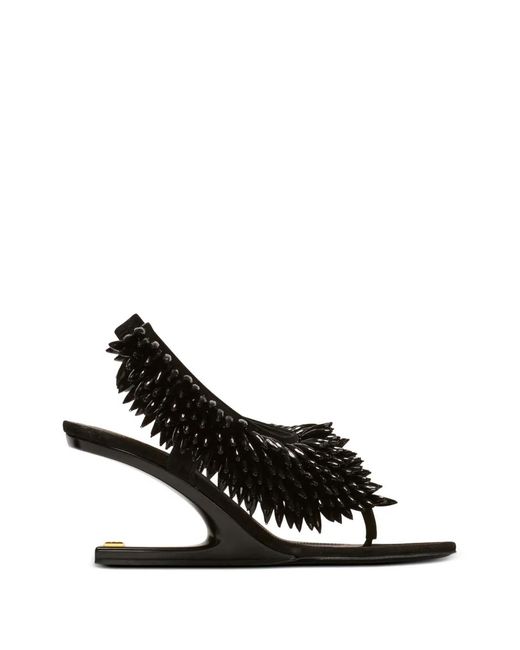 Balmain White Thong Strape Sandals