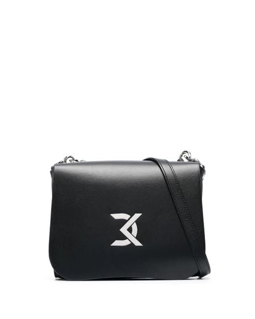 David Koma Black Logo Plaque Shoulder Bag
