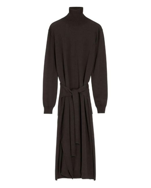 Lemaire Black Trompe Loeil Dress Dark Cacao