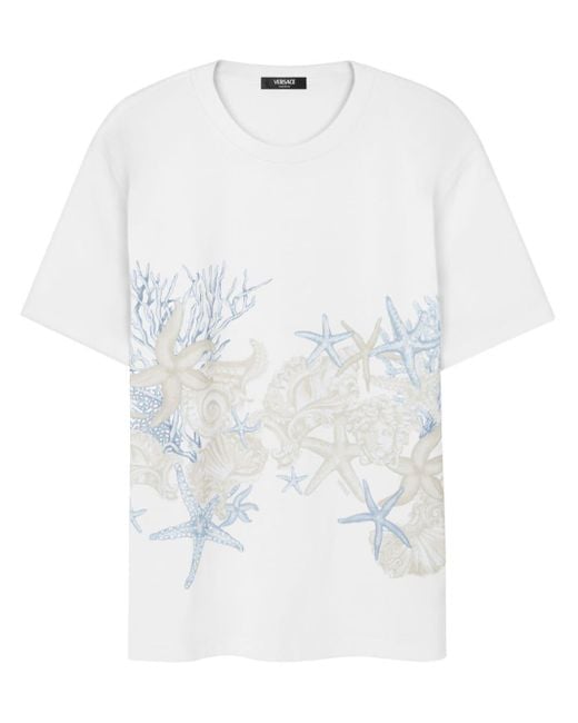 T-shirt Barocco Sea di Versace in White da Uomo