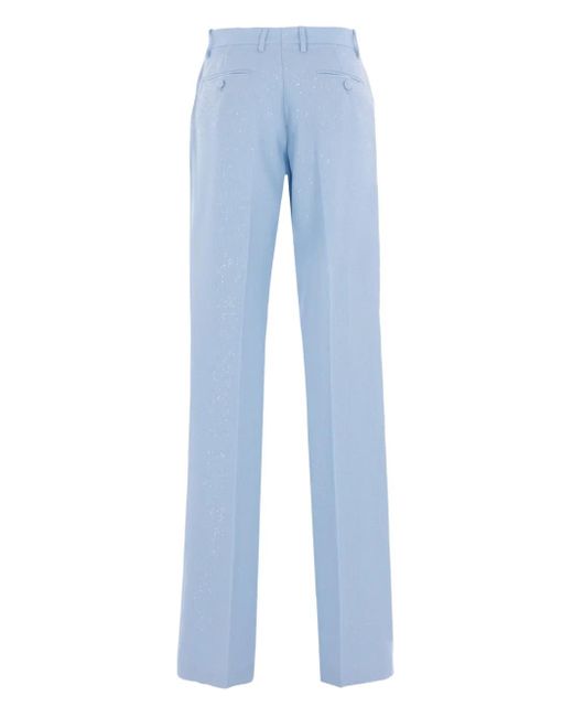 Tom Ford Blue Sequin-Embellished Straight-Leg Trousers