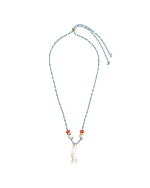 FLOWZE White X Collanine Colorate Shell-Pendant Necklace