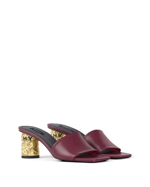 Givenchy Pink Square-Toe Block-Heel Sandals
