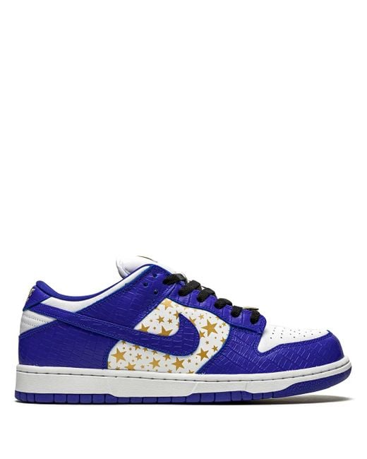 Nike Blue X Supreme Sb Dunk Low "Stars/Hyper" Sneakers