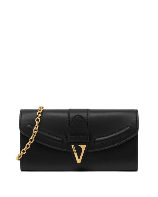 Clutch Vlogo di Versace in Black