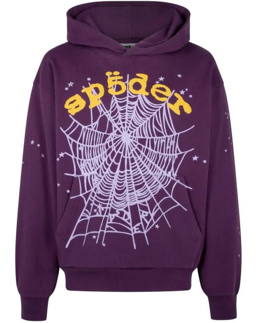 Sp5der Purple Star Og Web V2 Hoodie for men