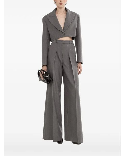 Nissa Gray Sequined Cropped Blazer