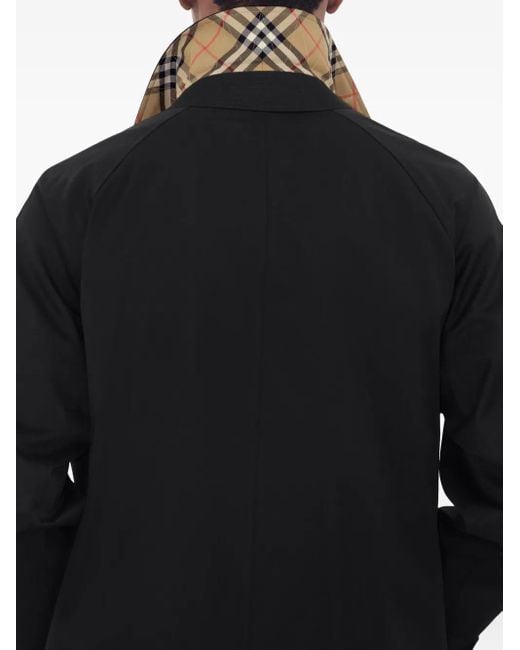 Burberry Black Mid-Length Camden Heritage Car Coat for men