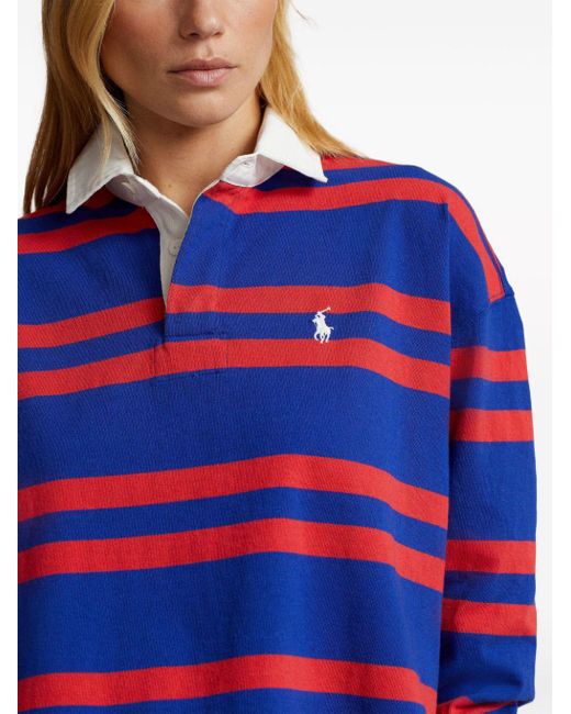 Polo Ralph Lauren Blue Striped Cotton Polo Top