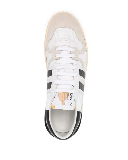 Lanvin Jl Low-Top Sneakers Mit Einsätzen Aus Leder Und Wildleder in White für Herren