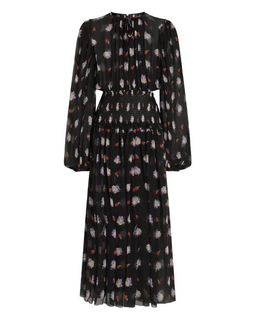 Dolce & Gabbana Black Floral Midi Dress